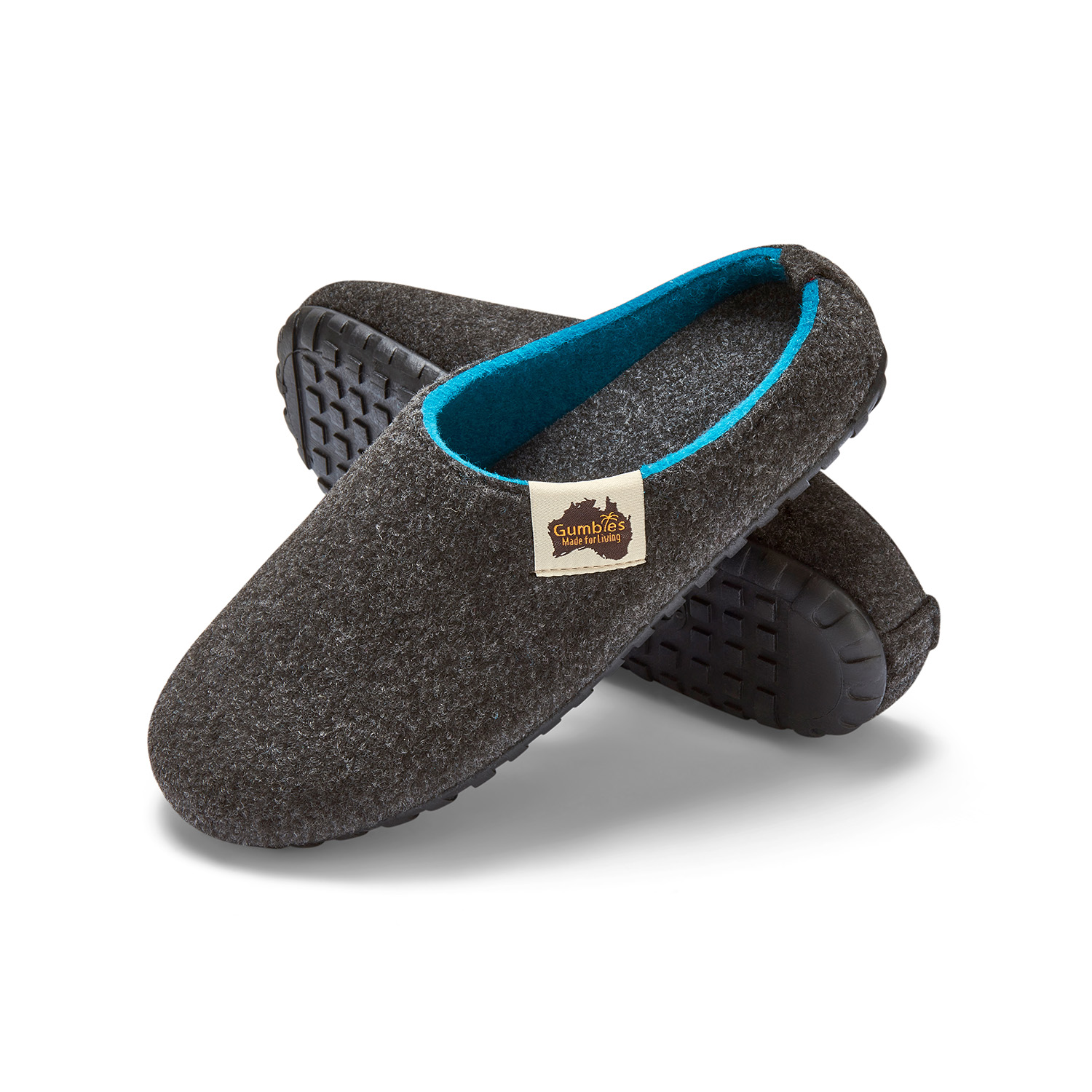 GUMBIES - Outback Slipper, CHARCOAL-TURQUOISE 